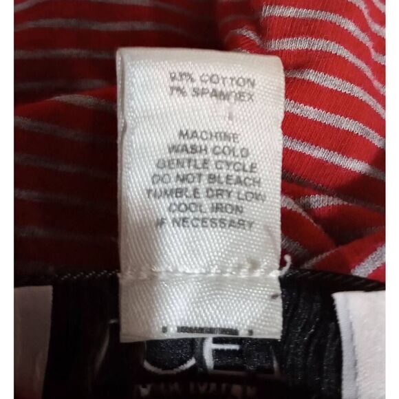 Ann Taylor Loft Shirt Ladies Small Red Gray 3/4 Sleeve Round Neck‎ - Picture 7 of 8